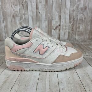 New Balance 550 Womens Athletic Shoes Sneakers BBW550WP White Pink Size 8